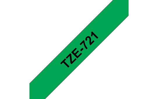 Genuine Brother TZe-721 Labelling Tape Cassette – Black on Green, 9mm wide 3