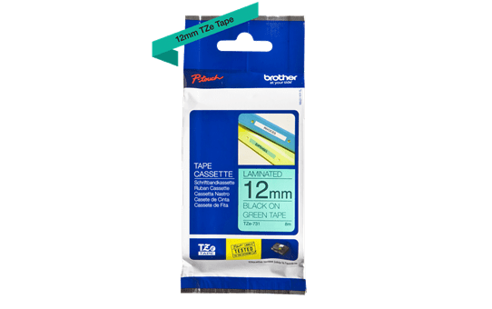 Genuine  Brother TZe-731 Labelling Tape Cassette – Black on Green, 12mm wide 2