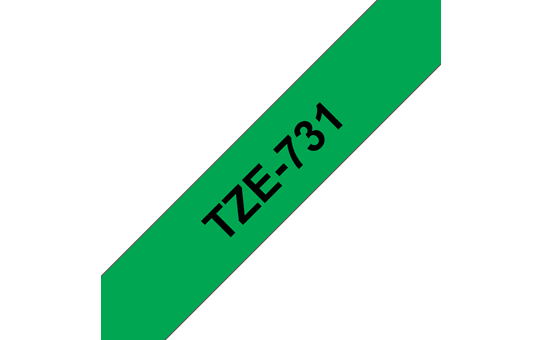 Genuine  Brother TZe-731 Labelling Tape Cassette – Black on Green, 12mm wide 3