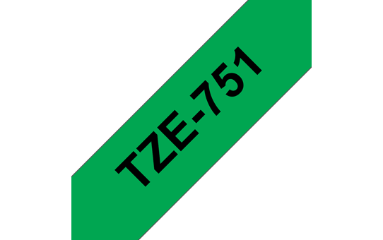 Genuine Brother TZe-751 Labelling Tape Cassette – Black on Green, 24mm wide 3