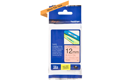 Genuine Brother TZe-B31 Labelling Tape Cassette – Fluorescent Orange, 12mm wide 2