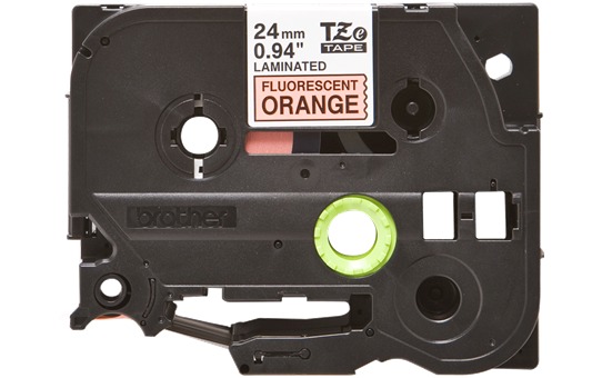 Genuine Brother TZe-B51 Labelling Tape Cassette – Black on Fluorescent Orange, 24mm wide