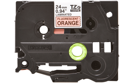 Genuine Brother TZe-B51 Labelling Tape Cassette – Black on Fluorescent Orange, 24mm wide