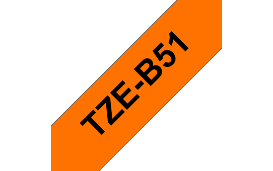 Genuine Brother TZe-B51 Labelling Tape Cassette – Black on Fluorescent Orange, 24mm wide 3