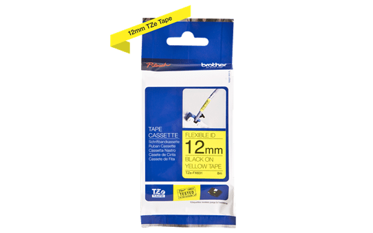 Genuine Brother TZe-FX631 Labelling Tape Cassette – Black on Yellow Flexible-ID, 12mm wide 2