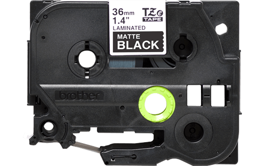 Genuine Brother TZe-M365 White on Black Matt Laminated Tape, 36mm wide 2