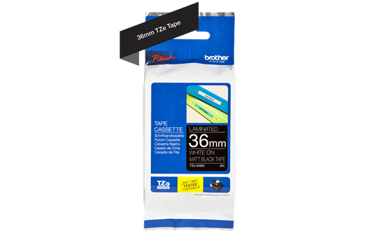 Genuine Brother TZe-M365 White on Black Matt Laminated Tape, 36mm wide 3