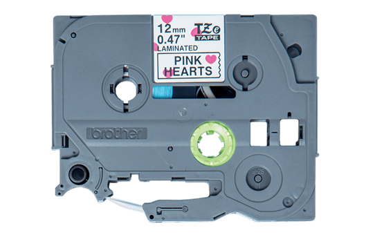Genuine Brother TZe-MPPH31 Labelling Tape Cassette – Black on Pink Hearts, 12mm wide