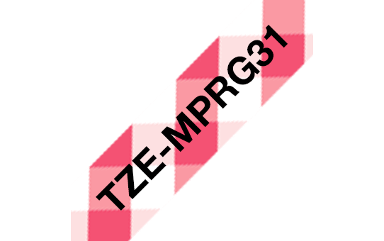 Genuine Brother TZe-MPRG31 Labelling Tape – Black on Red Gingham, 12mm wide 3