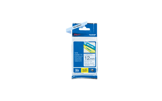 Genuine Brother TZe-MQ531 Labelling Tape Cassette – Black on Pastel Blue, 12mm wide 2