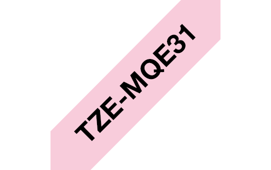 Genuine Brother TZe-MQE31 Labelling Tape Cassette – Black on Pastel Pink, 12mm wide 3