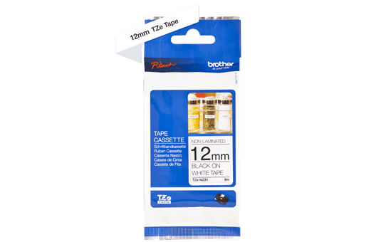 Genuine Brother TZe-N231 Labelling Tape Cassette – Black on White, 12mm wide 2