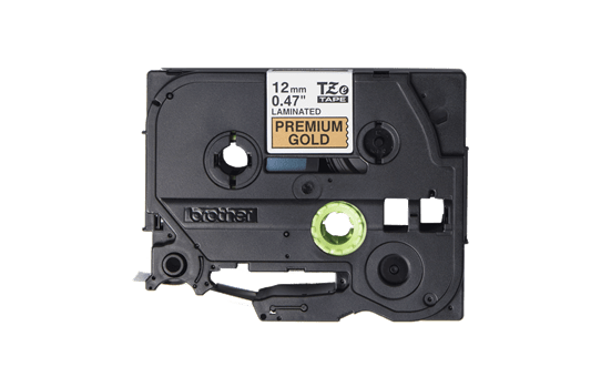 Genuine Brother TZe-PR831 Labelling Tape Cassette – Black On Premium Gold, 12mm wide