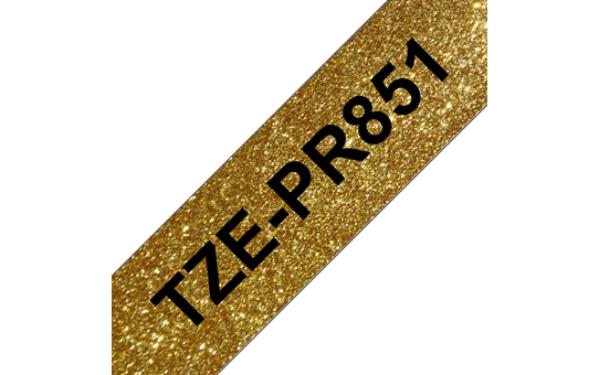 Genuine Brother TZe-PR851 Labelling Tape Cassette – Black On Premium Gold, 24mm wide 3