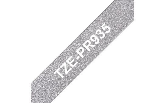 Genuine Brother TZe-PR935 Labelling Tape Cassette – White On Premium Silver, 12mm wide