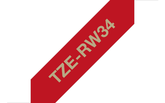 Genuine Brother TZe-RW34 Ribbon Tape Cassette – Gold on Wine  Red, 12mm wide 3