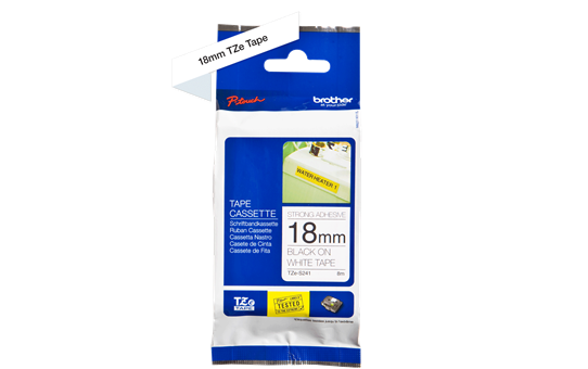 Genuine Brother TZe-S241 Labelling Tape Cassette – Black on White Strong Adhesive, 18mm wide 2