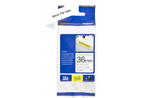 Genuine Brother TZe-S261 Labelling Tape Cassette – Black on White Strong Adhesive, 36mm wide 2