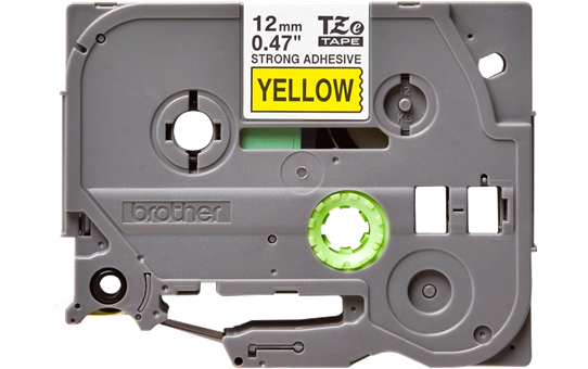 Genuine Brother TZe-S631 Labelling Tape Cassette – Black on Yellow Strong Adhesive, 12mm wide
