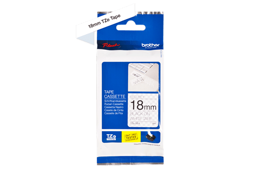 Genuine Brother TZe-SE4 Labelling Tape Cassette – Black on White, 18mm wide 2